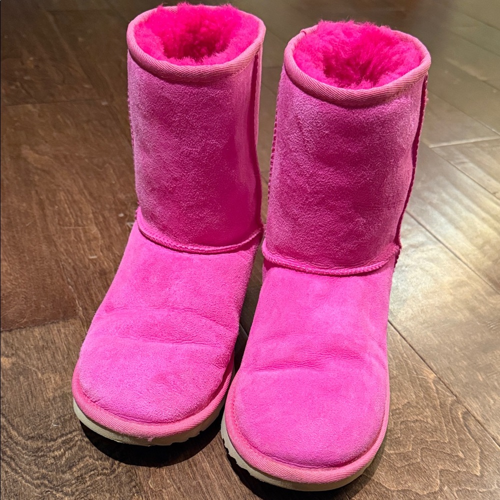UGG Hot Pink Suede Shearling Boots